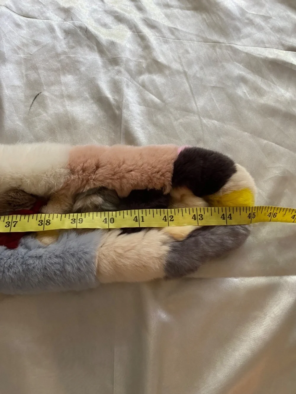 Vintage y2k Multicolor Rabbit Fur Scarf Boho Unique